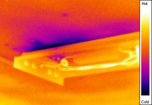 IR Anomaly IR shows wet area not visible with naked eye.